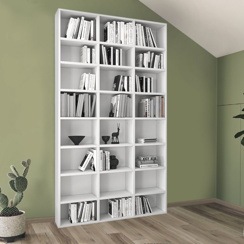 Βιβλιοθήκη Asteron2 Omarket χρώμα λευκό 90x16x205εκ. Intrahomextra-8717796