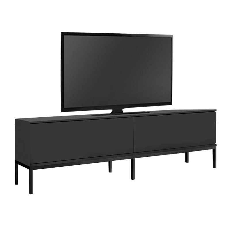 Έπιπλο τηλεόρασης Sorello4 Omarket χρώμα μαύρο 175x30x60εκ. Intrahomextra-8694714