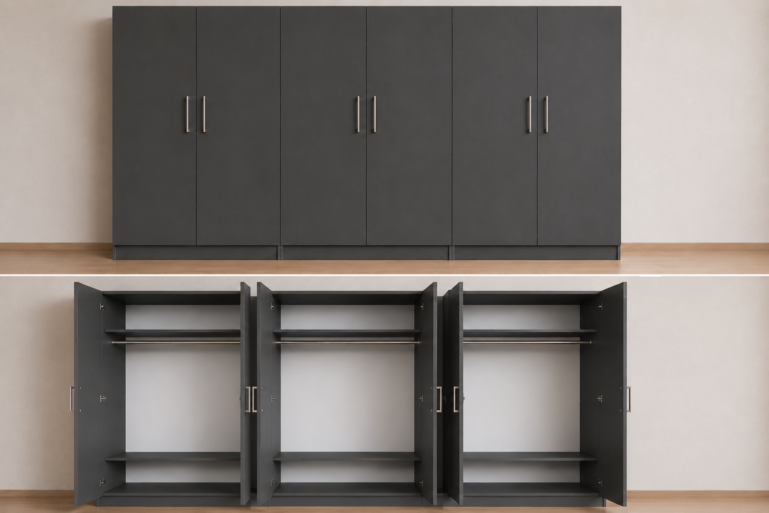 Intrahome Ντουλάπα ανθρακί 300x243x56  N2T1214L-300-243-49985  Κουτί  BOX100|BOX100|BOX100 χωρίς πατάρι
