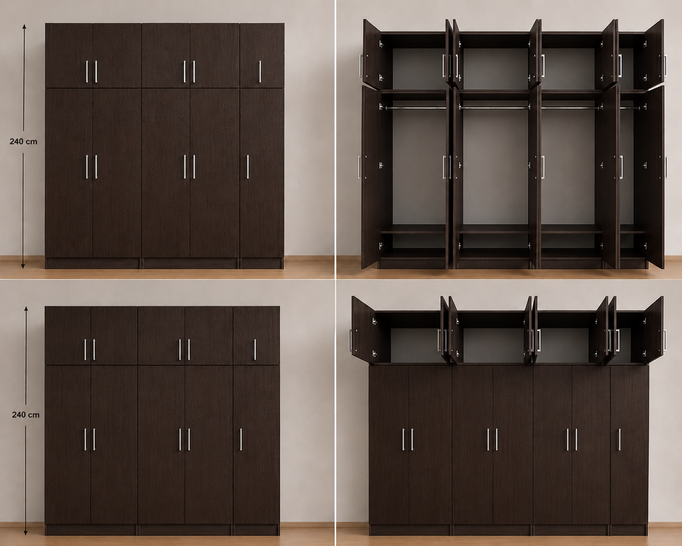 Intrahome Ντουλάπα Wenge222x257x56 με πατάρι 60cm  N8T1215L-222-257-06500  Κουτί  BOX100|BOX100|BOX22  Πατάρι  PAT100|PAT100|PAT22